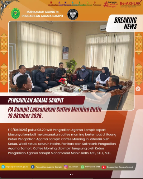 1733. PA Sampit Melaksanakan Coffee Morning Rutin