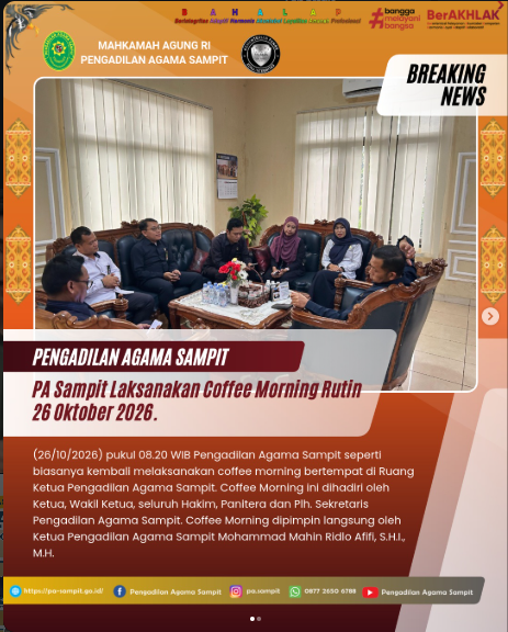 1768. PA Sampit Melaksanakan Coffee Morning Rutin
